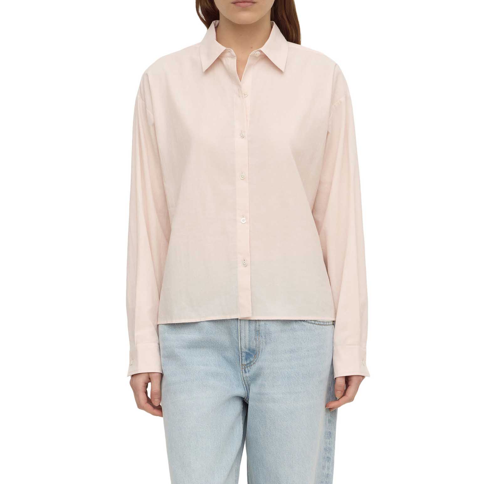 Assembly Label Frankie Cotton Long Sleeve Shirt Soft Rose